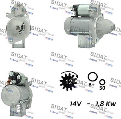 Sidat S12DE0678 - Стартер autosila-amz.com