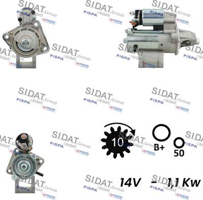 Sidat S12VS0022 - Стартер autosila-amz.com