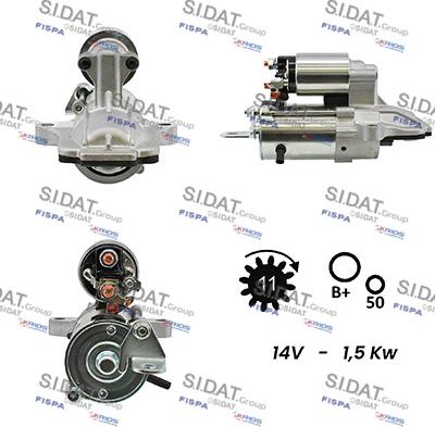 Sidat S12VS0367A2 - Стартер autosila-amz.com