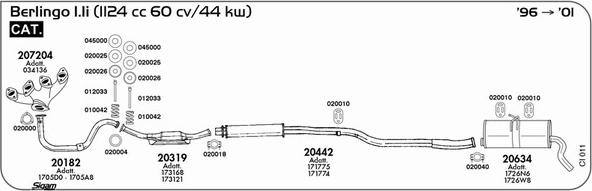 Sigam CI011 - Система выпуска ОГ autosila-amz.com