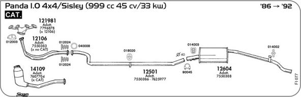 Sigam FI077 - Система выпуска ОГ autosila-amz.com