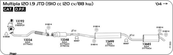 Sigam FI355 - Система выпуска ОГ autosila-amz.com