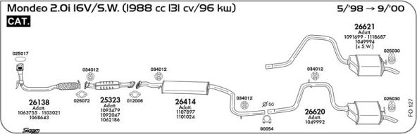 Sigam FO127 - Система выпуска ОГ autosila-amz.com