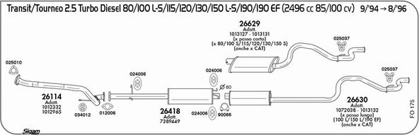 Sigam FO175 - Система выпуска ОГ autosila-amz.com