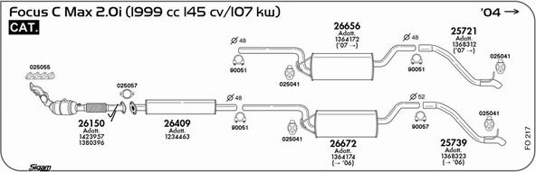 Sigam FO217 - Система выпуска ОГ autosila-amz.com