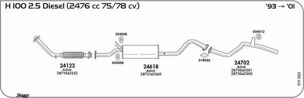 Sigam HY023 - Система выпуска ОГ autosila-amz.com