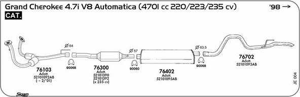 Sigam JE004 - Система выпуска ОГ autosila-amz.com