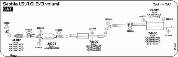 Sigam KI003 - Система выпуска ОГ autosila-amz.com