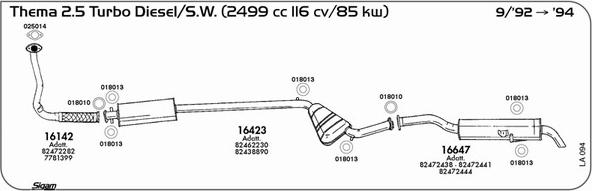 Sigam LA094 - Система выпуска ОГ autosila-amz.com