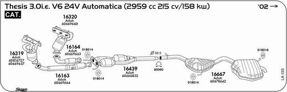 Sigam LA123 - Система выпуска ОГ autosila-amz.com