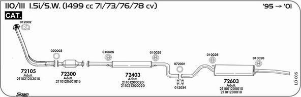 Sigam LD005 - Система выпуска ОГ autosila-amz.com