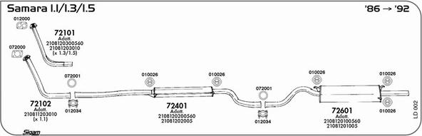 Sigam LD002 - Система выпуска ОГ autosila-amz.com