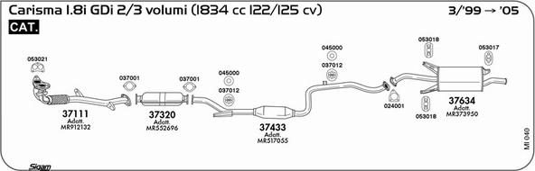 Sigam MI040 - Система выпуска ОГ autosila-amz.com