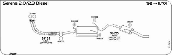 Sigam NI045 - Система выпуска ОГ autosila-amz.com