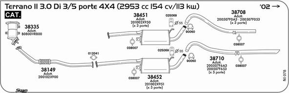 Sigam NI078 - Система выпуска ОГ autosila-amz.com