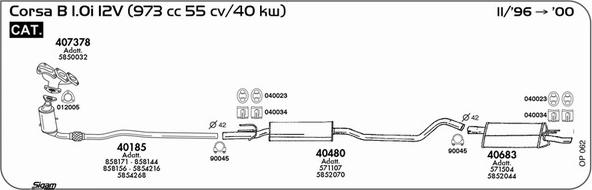 Sigam OP062 - Система выпуска ОГ autosila-amz.com