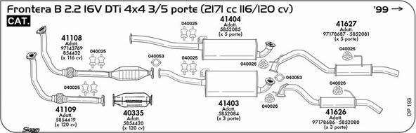 Sigam OP193 - Система выпуска ОГ autosila-amz.com