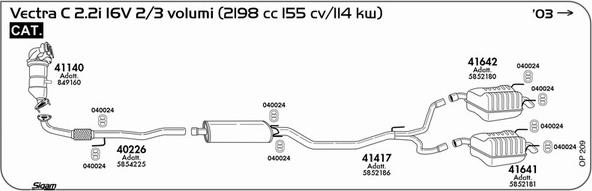 Sigam OP209 - Система выпуска ОГ autosila-amz.com