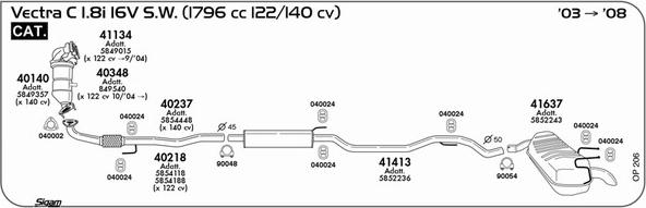 Sigam OP206 - Система выпуска ОГ autosila-amz.com