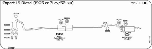 Sigam PE152 - Система выпуска ОГ autosila-amz.com