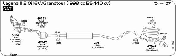 Sigam RE233 - Система выпуска ОГ autosila-amz.com