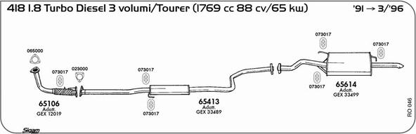 Sigam RO046 - Система выпуска ОГ autosila-amz.com
