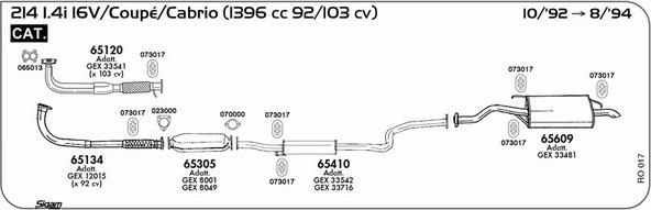 Sigam RO017 - Система выпуска ОГ autosila-amz.com