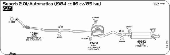 Sigam SK033 - Система выпуска ОГ autosila-amz.com