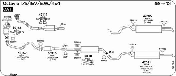 Sigam SK028 - Система выпуска ОГ autosila-amz.com