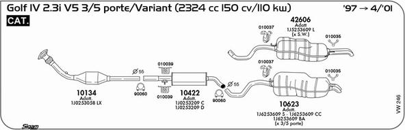 Sigam VW246 - Система выпуска ОГ autosila-amz.com