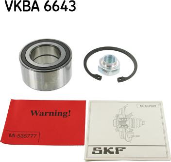 SKF VKBA 6643 - Комплект подшипника ступицы колеса autosila-amz.com