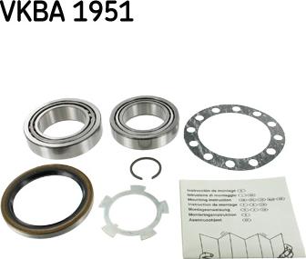 SKF VKBA 1951 - Комплект подшипника ступицы колеса autosila-amz.com