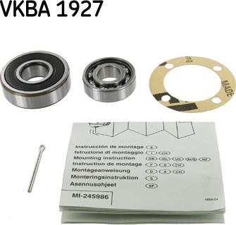 SKF VKBA 1927 - Комплект подшипника ступицы колеса autosila-amz.com