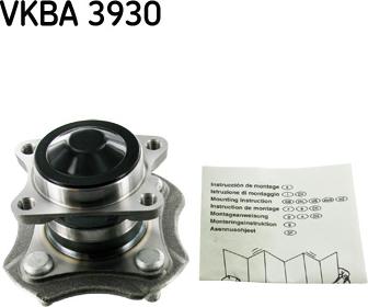 SKF VKBA 3930 - Комплект подшипника ступицы колеса autosila-amz.com
