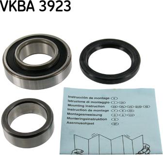 SKF VKBA 3923 - Комплект подшипника ступицы колеса autosila-amz.com