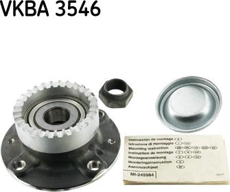 SKF VKBA 3546 - Комплект подшипника ступицы колеса autosila-amz.com