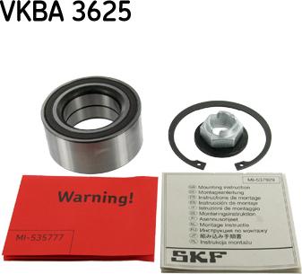 SKF VKBA 3625 - Комплект подшипника ступицы колеса autosila-amz.com