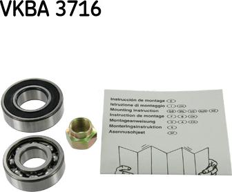 SKF VKBA 3716 - Комплект подшипника ступицы колеса autosila-amz.com