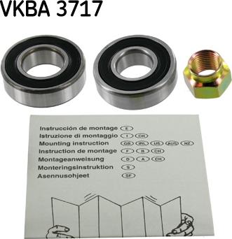SKF VKBA 3717 - Комплект подшипника ступицы колеса autosila-amz.com