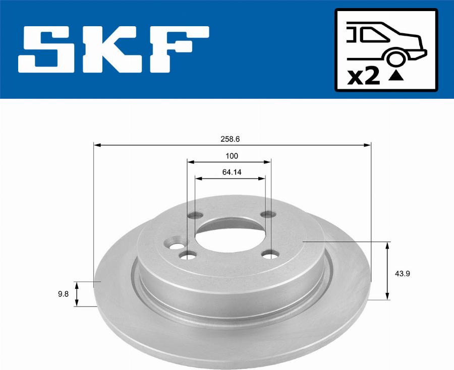 SKF VKBD 90050 S2 - Тормозной диск autosila-amz.com