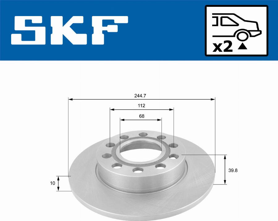 SKF VKBD 90234 S2 - Тормозной диск autosila-amz.com