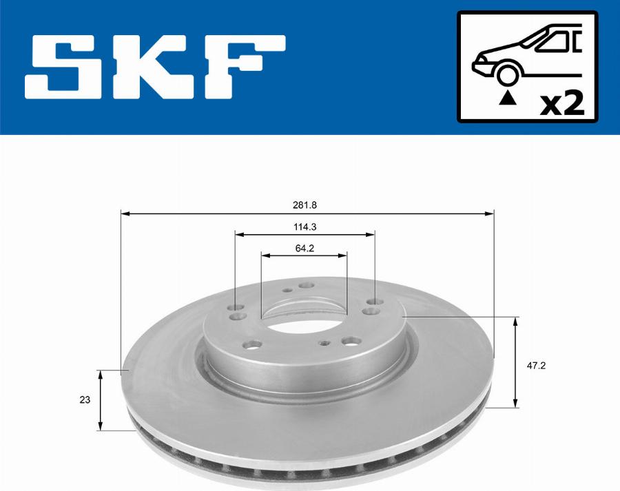 SKF VKBD 80095 V2 - Тормозной диск autosila-amz.com