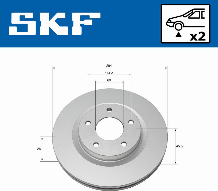 SKF VKBD 80054 V2 - Тормозной диск autosila-amz.com