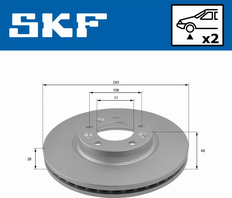 SKF VKBD 80061 V2 - Тормозной диск autosila-amz.com