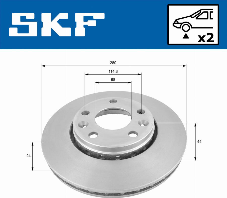 SKF VKBD 80008 V2 - Тормозной диск autosila-amz.com