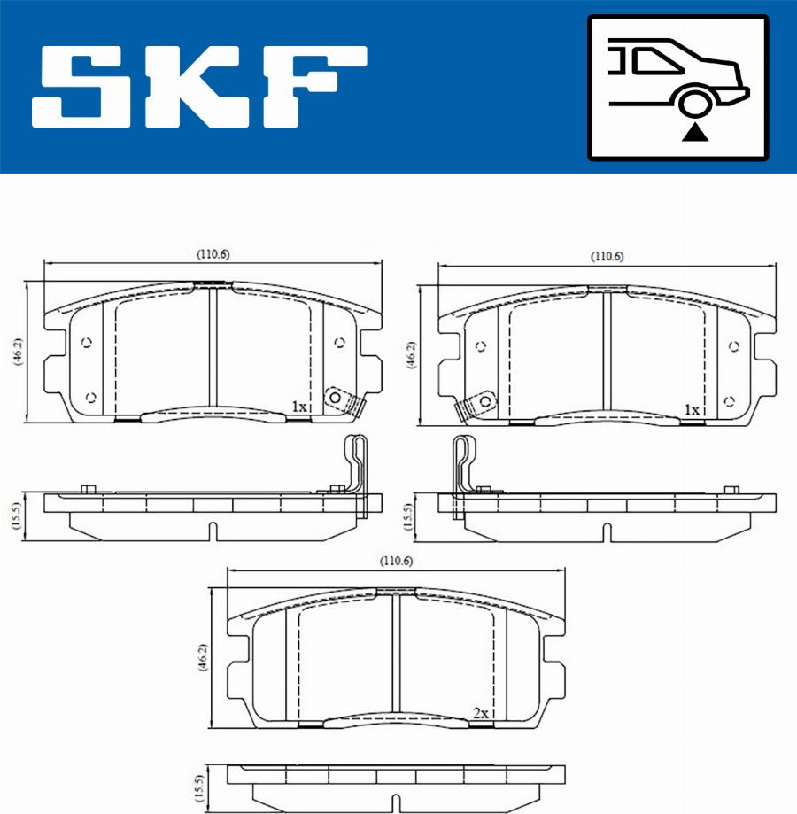 SKF VKBP 90556 A - Тормозные колодки, дисковые, комплект autosila-amz.com