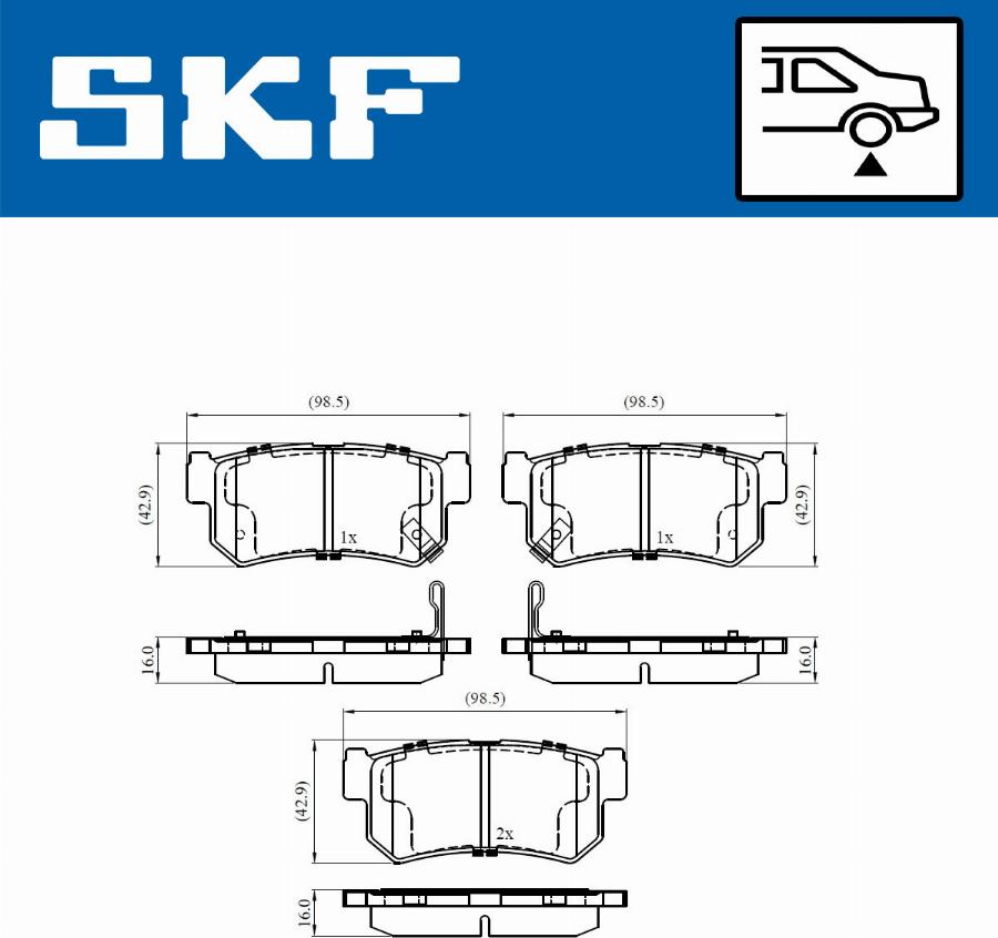 SKF VKBP 90576 A - Тормозные колодки, дисковые, комплект autosila-amz.com