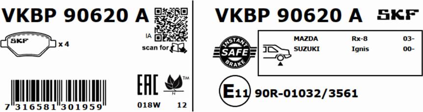 SKF VKBP 90620 A - Автозапчасть autosila-amz.com