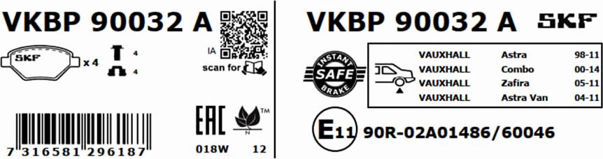 SKF VKBP 90032 A - Автозапчасть autosila-amz.com