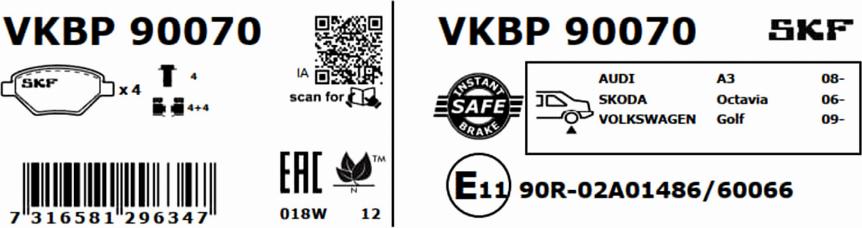 SKF VKBP 90070 - Автозапчасть autosila-amz.com